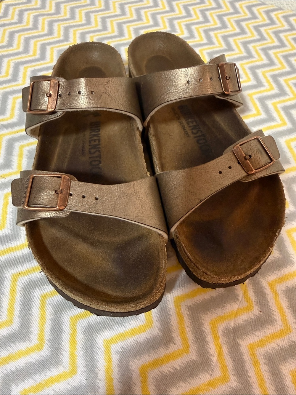 Birkenstock Arizona Birko-Flor sandals women’s Size 7-7.5 EU38 Graceful Taupe